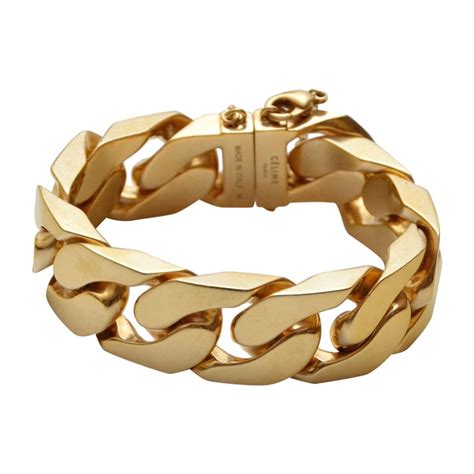 celine chunky gold bracelet|Celine.